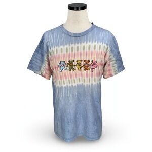 Sundog Grateful Dead Dancing Bears T-Shirt Men's Large Blue Tie-Dye Band Tee